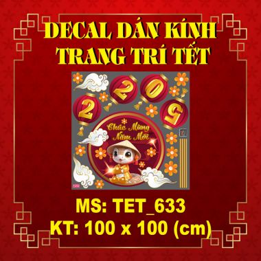 DECAL TRANG TRÍ TẾT LỒNG ĐÈN CHÚC MỪNG NĂM MỚI 2025