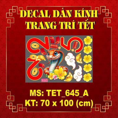 DECAL TRANG TRÍ TẾT SỐ 2025 ẤT TỴ SẮC ĐỎ