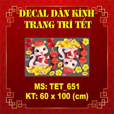 DECAL TRANG TRÍ TẾT ĐÔI RẮN XÁCH LỒNG ĐÈN