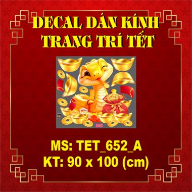 DECAL TRANG TRÍ 2025 TẾT RẮN ÔM VÀNG 2