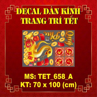 DECAL TRANG TRÍ TẾT RẮN VÀNG PHÚ QUÝ