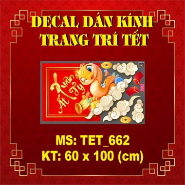 DECAL TRANG TRÍ TẾT XUÂN ẤT TỴ  VÀNG