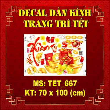 DECAL TRANG TRÍ TẾT XUÂN ẤT TY 2025 VÀ TÚI VÀNG