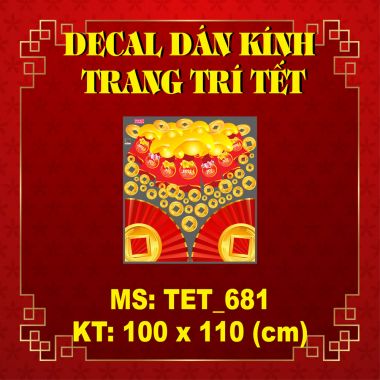 DECAL TRANG TRÍ TẾT BAO LÌ XÌ VÀ CÁNH QUẠT ĐỎ