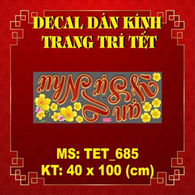 DECAL TRANG TRÍ TẾT VẠN SỰ NHƯ Ý VÀ MAI VÀNG