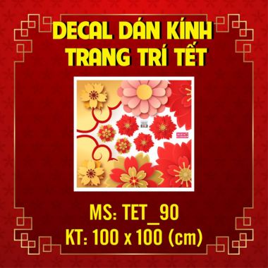 DECAL DÁN KÍNH TRANG TRÍ TẾT SẮC HOA MÙA XUÂN
