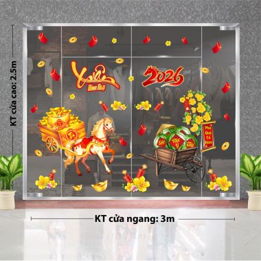 DECAL DÁN KÍNH TRANG TRÍ TẾT HƯƠNG VỊ TẾT MIỀN NAM