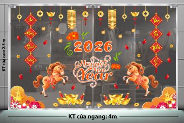 TRANG TRÍ TẾT CHO NHÀ HÀNG ĐÔI NGỰA CHÚC MỪNG NĂM MỚI AN KHANG THỊNH VƯỢNG
