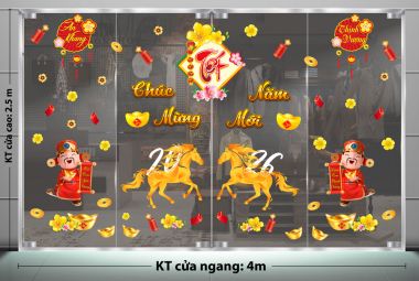 TRANG TRÍ TẾT CHO NGÂN HÀNG HAI ÔNG THẦN TÀI VÀ NGỰA VÀNG CHÚC TẾT 2026