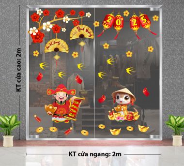 TRANG TRÍ TẾT CHO CỬA HÀNG TIỆN LỢI THẦN TÀI VÀ RẮN VÀNG CHÚC AN KHANG THỊNH VƯỢNG
