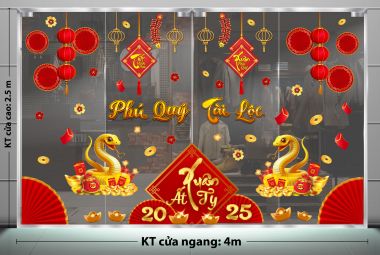 TRANG TRÍ TẾT CHO NGÂN HÀNG VINH HOA XUÂN PHÚ QUÝ CÙNG ĐÔI RẮN VÀNG