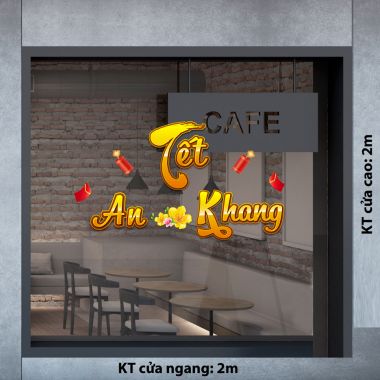 DECAL TRANG TRÍ TẾT AN KHANG ÁNH VÀNG