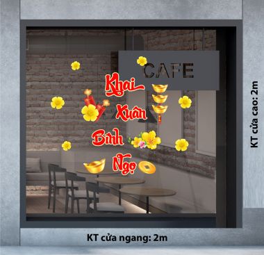 DECAL TRANG TRÍ TẾT KHAI XUÂN BÍNH NGỌ