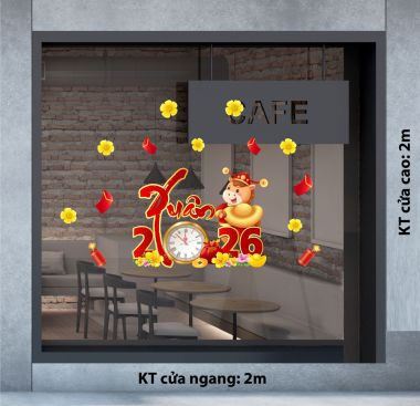 DECAL DÁN KÍNH TRANG TRÍ TẾT THỜI KHẮC XUÂN 2026