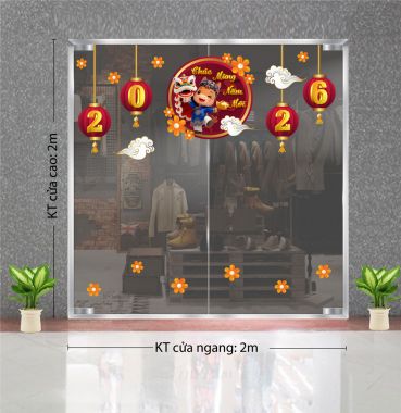 DECAL DÁN KÍNH TRANG TRÍ TẾT DÂY TREO LỒNG ĐÈN 2026