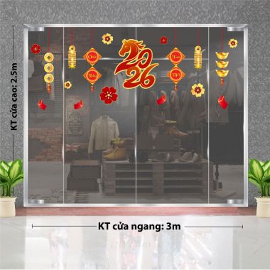 DECAL TRANG TRÍ TẾT DÂY ĐỒNG TIỀN TREO 2026