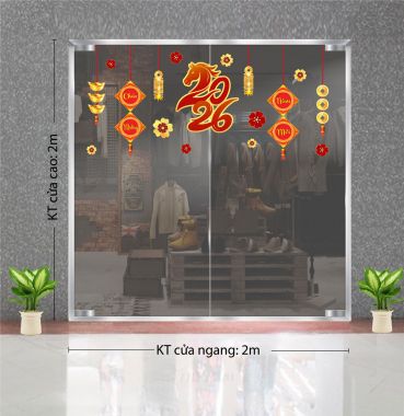 DECAL TRANG TRÍ TẾT DÂY ĐỒNG TIỀN TREO 2026
