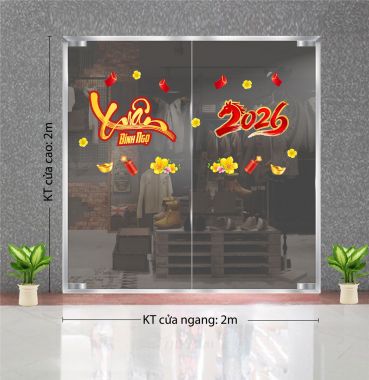 DECAL DÁN KÍNH TRANG TRÍ TẾT XUÂN BÍNH NGỌ 2026