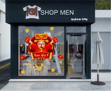 DECAL DÁN KÍNH TRANG TRÍ TẾT THẦN TÀI XUÂN NHƯ Ý