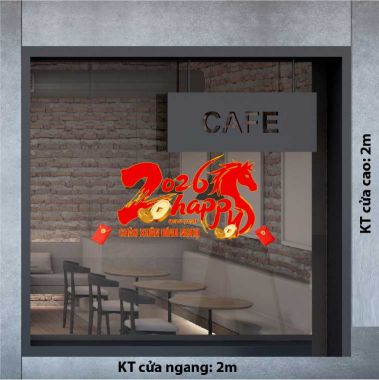 DECAL TRANG TRÍ TẾT SỐ 2026 SẮC ĐỎ XUÂN BÍNH NGỌ