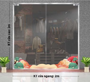 DECAL TRANG TRÍ TẾT CHO SẢNH CHUNG CƯ THẢM HOA VÂN MÂY