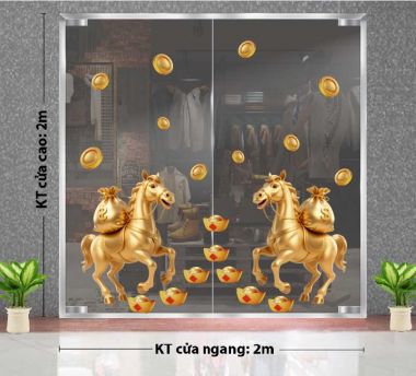 TRANG TRÍ TẾT BÍNH NGỌ ĐÔI NGỰA CHỞ VÀNG