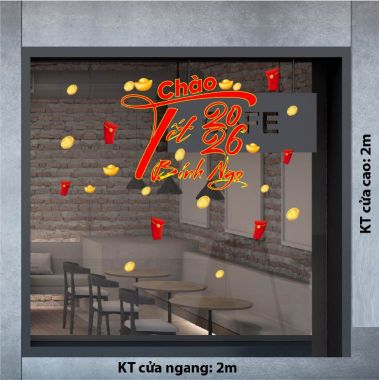 DECAL DÁN KÍNH TRANG TRÍ CHÀO TẾT BÍNH NGỌ 2026