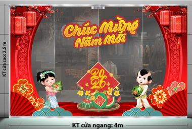 DECAL DÁN KÍNH TRANG TRÍ TẾT TIỂU CẢNH ĐẸP CHÚC MỪNG NĂM MỚI