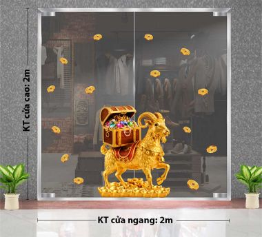 TRANG TRÍ TẾT TRÊN KÍNH CHO TIỆM VÀNG ĐINH MÙI VÀ GƯƠNG CHÂU BÁU