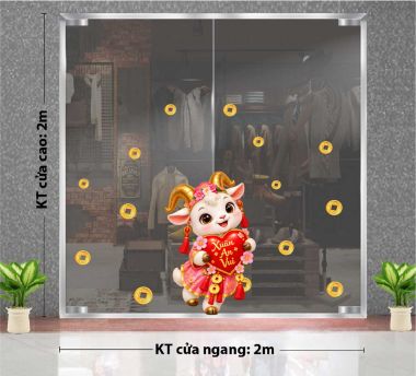 DECAL DÁN KÍNH TRANG TRÍ TẾT ĐINH MÙI XUÂN AN VUI 2027