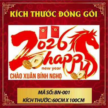 DECAL TRANG TRÍ TẾT SỐ 2026 SẮC ĐỎ XUÂN BÍNH NGỌ