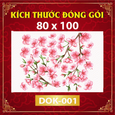 DECAL TRANG TRÍ TẾT CÀNH ĐÀO HỒNG KHOE SẮC XUÂN