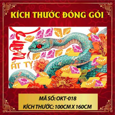 DECAL TRANG TRÍ TẾT RẮN HOA XUÂN ẤT TỴ 2025
