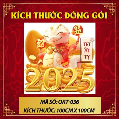 DECAL TRANG TRÍ TẾT ẤT TỴ RẮN VÀNG 2025