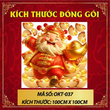 DECAL DÁN KÍNH TRANG TRÍ TẾT ÔNG THẦN TÀI ĐỎ VÀ THỎI VÀNG RỒNG