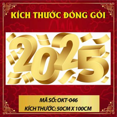 DECAL DÁN KÍNH TRANG TRÍ TẾT 2025 VÀNG GOLD