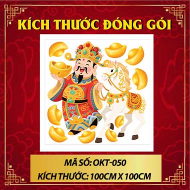 DECAL TRANG TRÍ TẾT THẦN TÀI XU XUÂN CÙNG NGỰA VÀNG