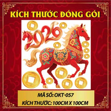 DECAL TRANG TRÍ TẾT NGỰA ĐỎ MỪNG XUÂN 2026