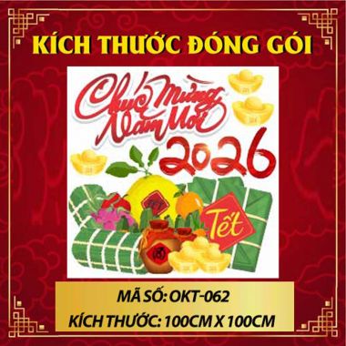 DECAL TRANG TẾT BÁNH CHƯNG BÁNH TÉT CHÚC MỪNG NĂM MỚI 2026