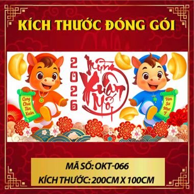 DECAL TRANG TRÍ XUÂN BÍNH NGỌ 2026 ĐÔI NGỰA CẦM LIỄN XUÂN