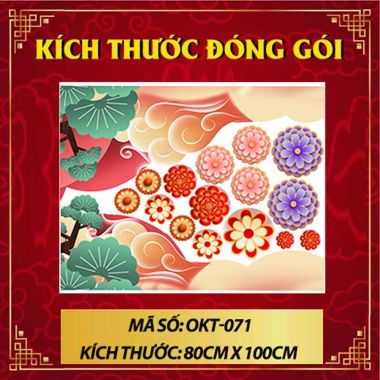 DECAL TRANG TRÍ TẾT CHO SẢNH CHUNG CƯ THẢM HOA VÂN MÂY