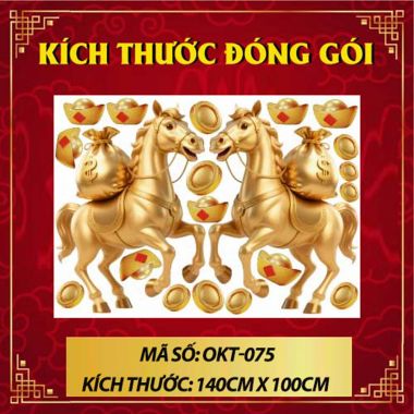 TRANG TRÍ TẾT BÍNH NGỌ ĐÔI NGỰA CHỞ VÀNG