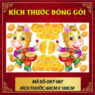 DECAL TRANG TRÍ TẾT HAI CON NGỰA VÀNG NHỎ