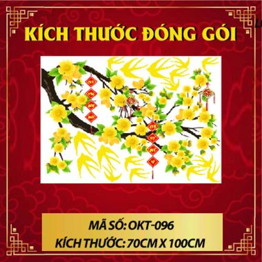 DECAL DÁN KÍNH TRANG TRÍ TẾT CÀNH MAI VÀ ÉN VÀNG