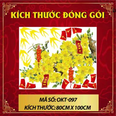 DECAL DÁN KÍNH TRANG TRÍ TẾT MAI VÀNG KHOE SẮC THẮM ÉN VÀNG CHAO LƯỢN