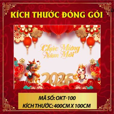 DECAL TRANG TRÍ TẾT SẮC ĐỎ TƯƠI THẮM CHÚC MỪNG NĂM MỚI 2026