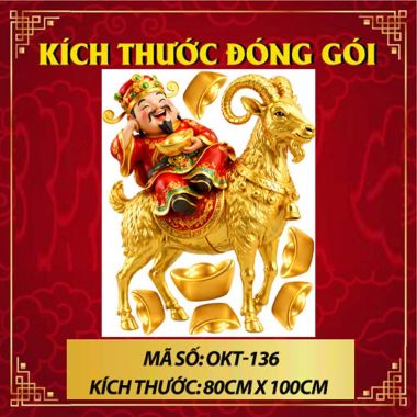 DECAL TẾT ĐINH MÙI THẦN TÀI TIÊU DAO TỰ TẠI