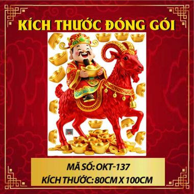 HÌNH DÁN KÍNH TRANG TRÍ TẾT THẦN TÀI DU XUÂN ĐINH MÙI 2027