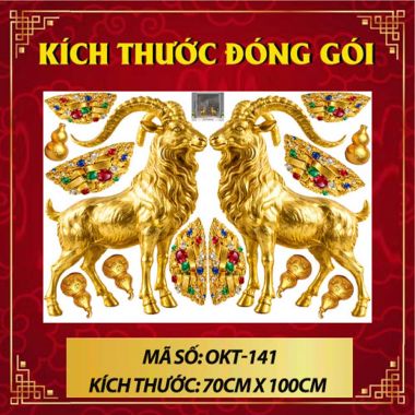 TRANG TRÍ TẾT TRÊN KÍNH ĐÔI DÊ VÀNG VÀ NHỮNG THỎI VÀNG