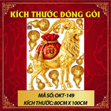 HÌNH DÁN KÍNH TRANG TRÍ TẾT DÊ VÀNG VÀ TÚI TIỀN